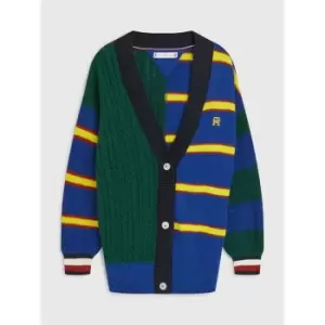 Image of Tommy Hilfiger Multi Stripe Varsity Cardigan - Blue