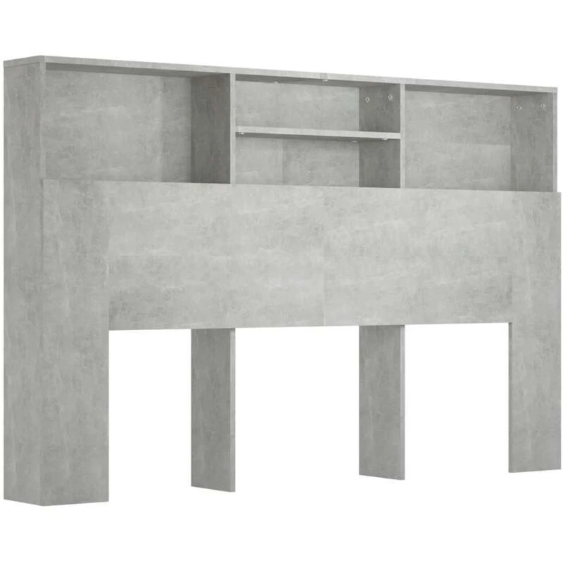 Image of VIDAXL Headboard Cabinet Concrete Grey 160x19x103.5cm Vidaxl 8720286966631