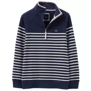 Image of Crew Clothing Womens Half Zip Sweater Navy/White 16