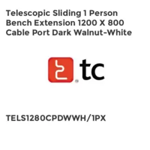 Image of TC Group Telescopic Sliding 1 Person Bench Extension 1200 x 800 Cable Port Dark
