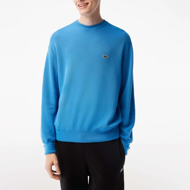 Image of Lacoste Round Neck Organic Cotton Sweatshirt - Multi Multi XS