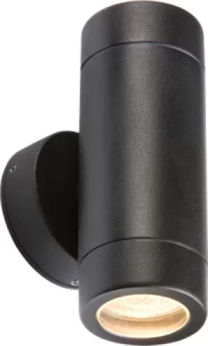 Image of KnightsBridge IP65 35W GU10 Aluminium Black Powder-coated Up/Down Wall Light
