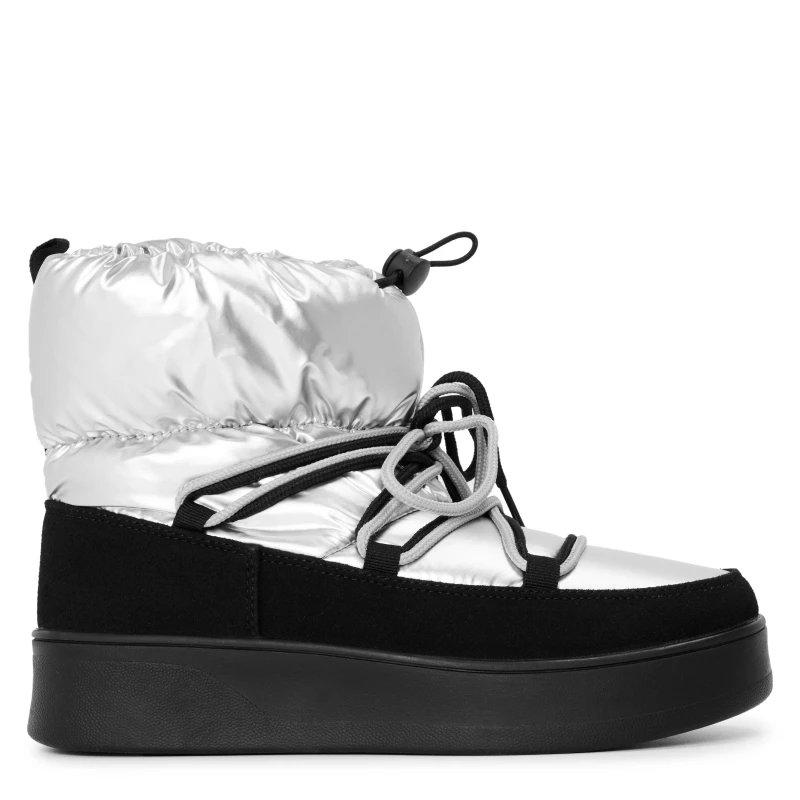 Image of Steve Madden Womens Zienna Block Court Shoes Silver female 3 (36)