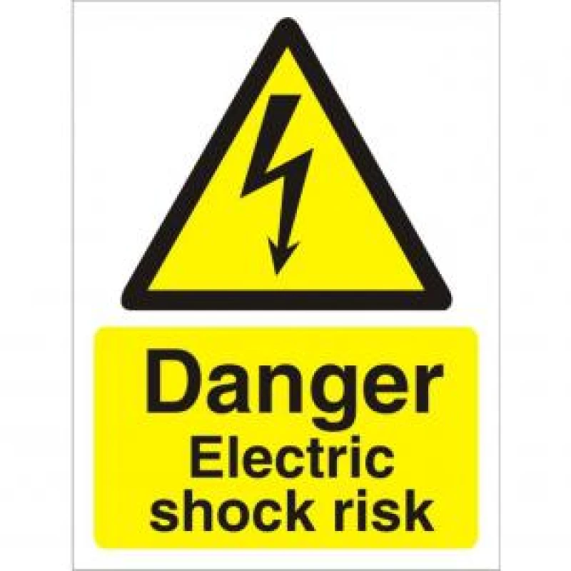 Image of Stewart Superior Seco Warning Safety Sign Danger Electric Shock Risk Self Adhesive Vinyl 150 x 200mm - W0258SAV150X200 W0258SAV150X200