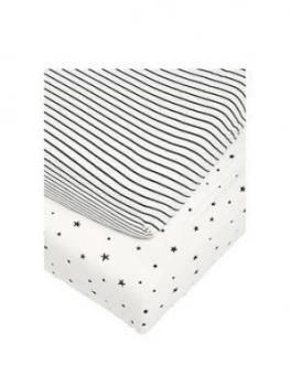 Image of Mamas & Papas 2 Cot/Bed Fitted Sheets - Starry Skies