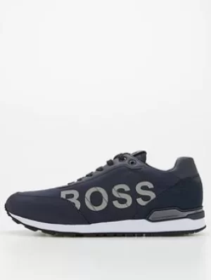 Image of BOSS Parkour Nylon Runner Trainers, Navy, Size 11, Men