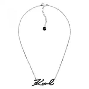Image of Ladies Karl Lagerfeld Silver Plated Karl Necklace