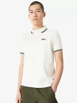 Image of Barbour International Rider Tipped Polo Shirt - White, Size XL, Men