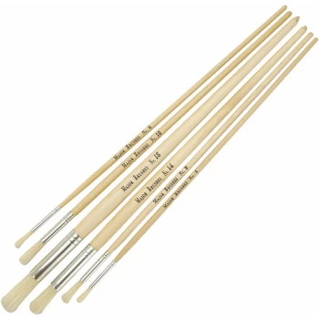 Image of Long Handle Round Hog Brushes - Pack of 6 - Major Brushes