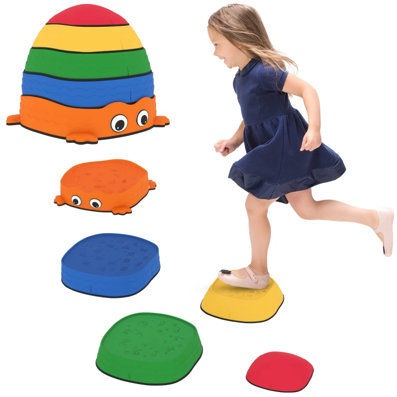 Image of AIYAPLAY 5PCS Kids Stepping Stones, Frog-Shaped Balance Stepping Stones, Multi 347-031V00MX