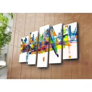 Image of 5PATK-202 Multicolor Decorative Canvas Painting (5 Pieces)