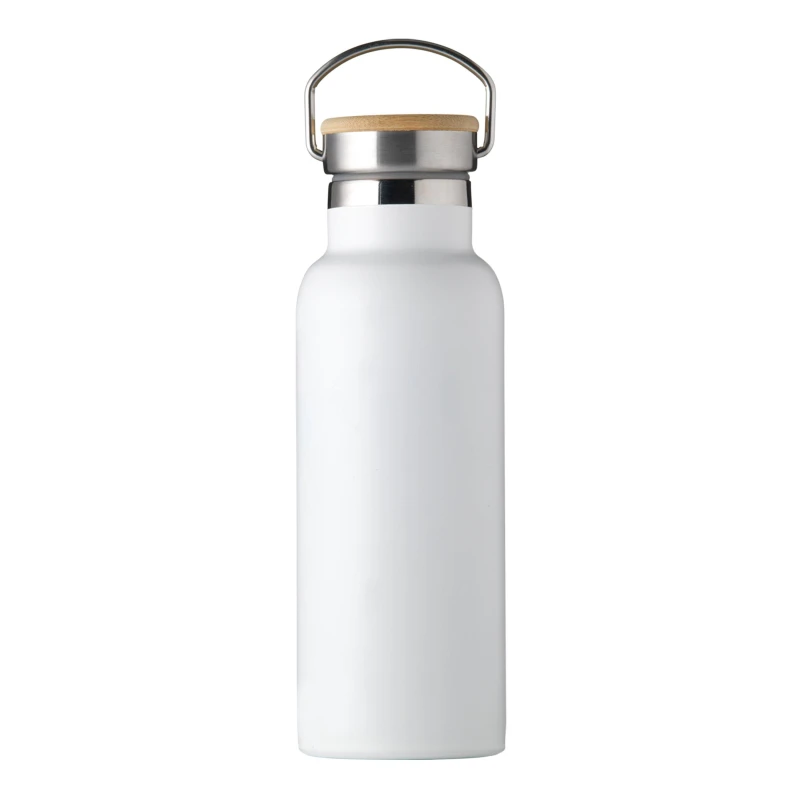 Image of Treat Republic Insulated 17oz Drinks Bottle with Bamboo Lid White