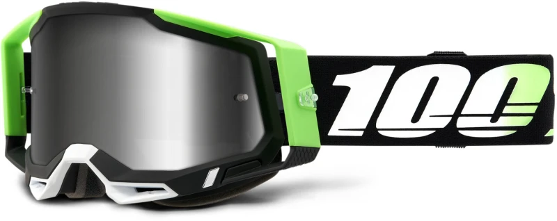Image of 100% Racecraft II Kalkuta Motocross Goggles, black-white-green for Men