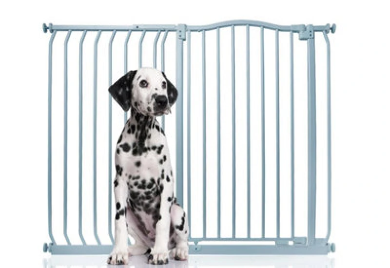Image of Bettacare Extra Tall Curved Top Dog Gate, 116Cm - 125Cm, Matt Grey, Extra Tall 100Cm In Height, Pressure Fit Pet Gate