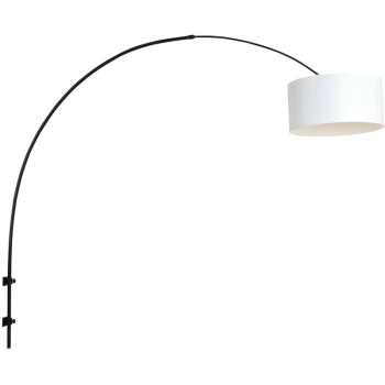 Image of Sienna Lighting - Sienna Sparkled Light Wall Lamp with Shade Matt Black, White Hood