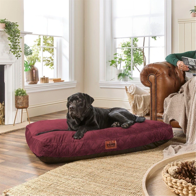 Image of Slumberdown Paws for Slumber Luxurious Extra Large Pet Bed Burgundy