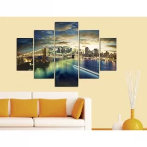 Image of ST015 Multicolor Decorative MDF Painting (5 Pieces)