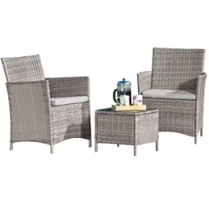 Image of Garden Gear Seville Rattan Bistro Set - Snow Grey