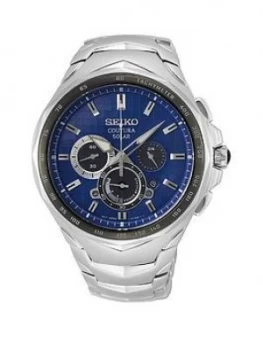Image of Seiko Seiko Stainless Steel Bracelet Blue Dial Chronograph Watch
