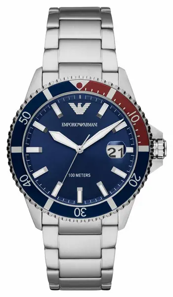 Image of Emporio Armani AR11339 Mens Blue Dial Stainless Steel Watch