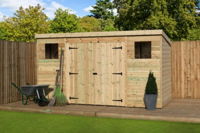 Image of Empire Sheds Empire 5000 Pent 14X4 Double Door Centre Windows