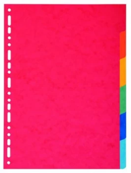 Image of Exacompta Bright A4 Dividers 220gsm 6 part