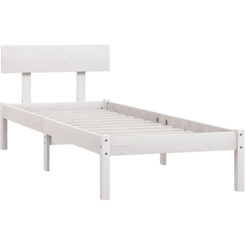 Image of VIDAXL Bed Frame without Mattress White Solid Wood Small Single Vidaxl 8720286762691
