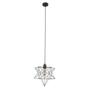 Image of Casco Matt Black Pendant with Black Sadira Shade