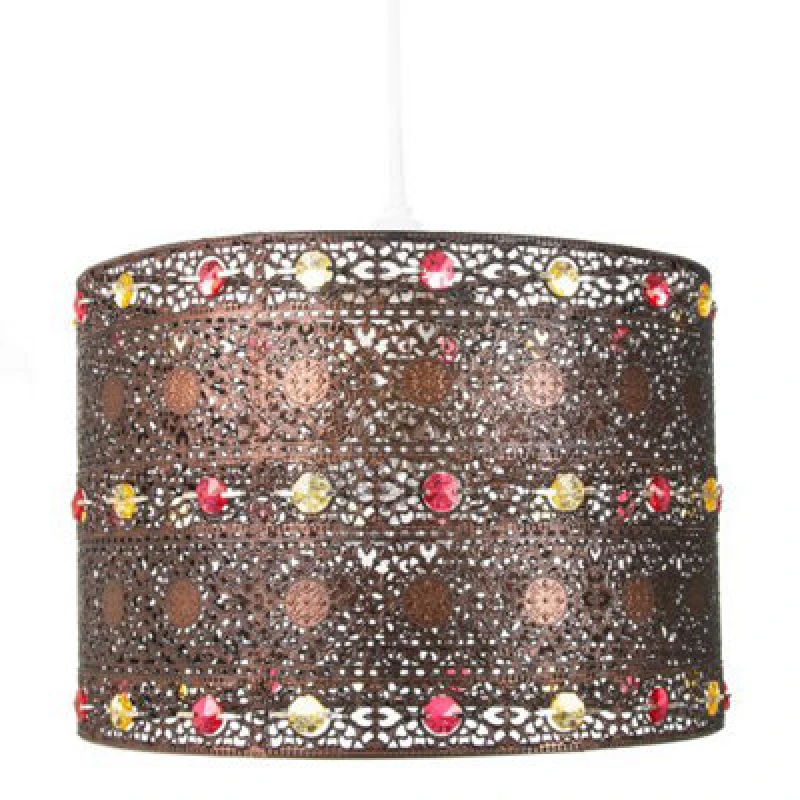 Image of Happy Homewares Antique Bronze Acrylic Gem Moroccan Style Chandelier Pendant Light Shade Fitting