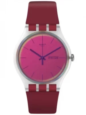 Image of Swatch Unisex Polared Red Strap Watch SUOK717