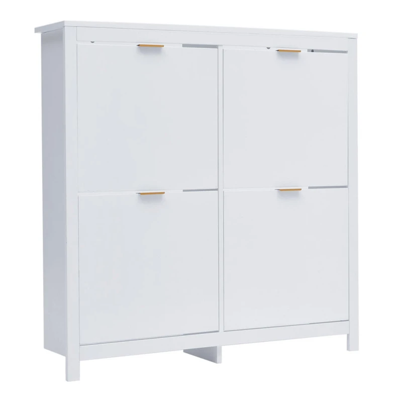 Image of Kabinet UK Flip Down Wood Shoe Cabinet in White White unisex One size