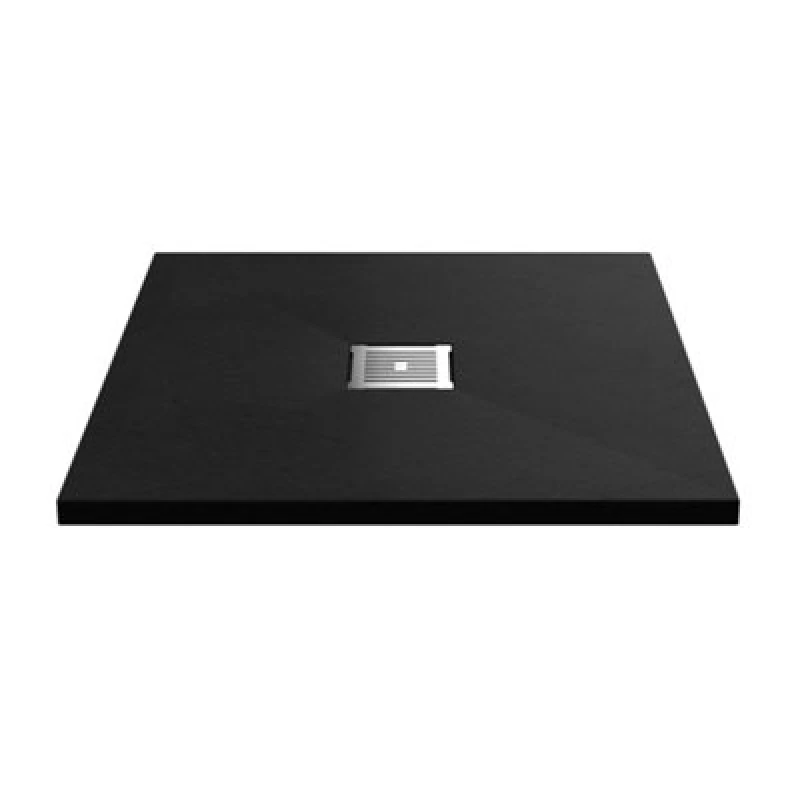 Image of Balterley Premium Slimline Square Shower Tray - 800mm - Slate Black unisex