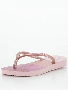 Image of Havaianas Slim Palette Glow Flip Flop Sandal - Pink, Size 13 Younger