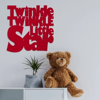 Image of Twinkle - Red Red Decorative Wooden Wall Accessory