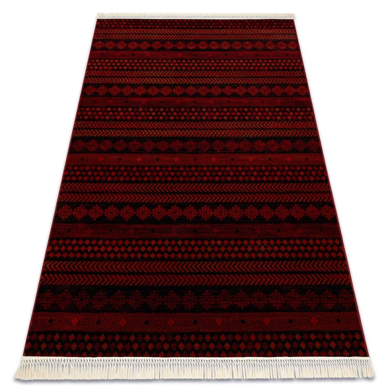 Image of RugsX Orient 5132 Carpet Burgundy / Black Oriental, With Fringes 200X290 Cm