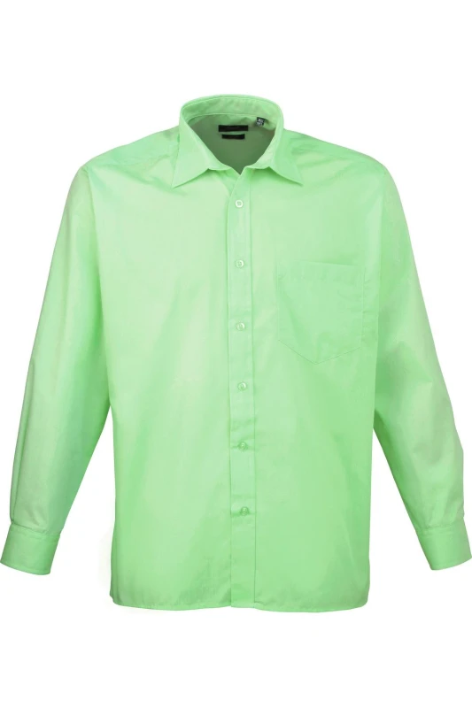 Image of Premier Premier Men Poplin Long-Sleeved Formal Shirt in Aqua One Size Male 5055805354815