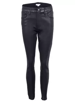 Image of Good American Womens Good Legs Coated Jeans In Black