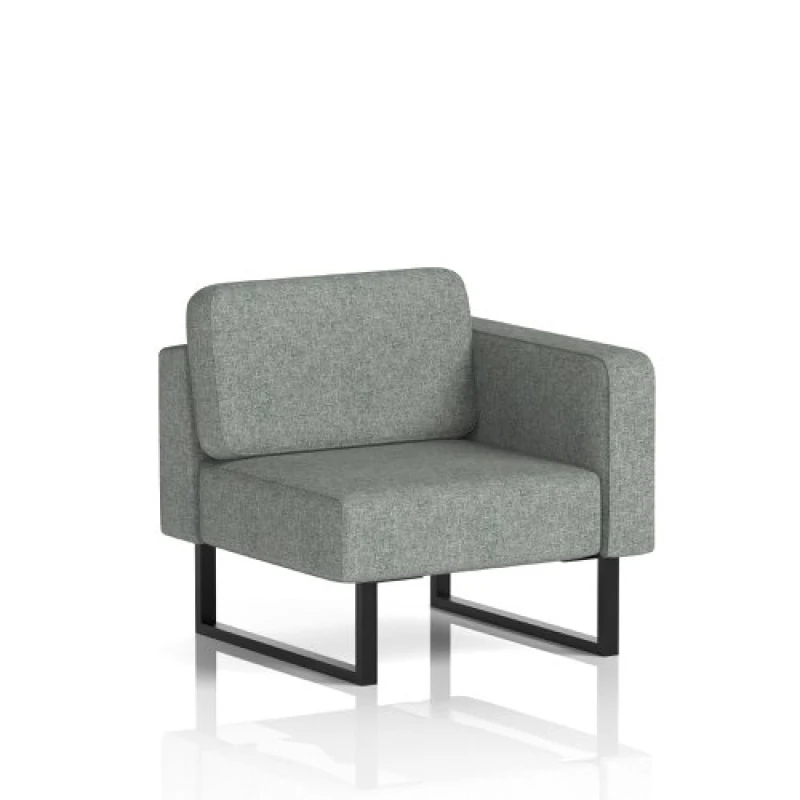 Image of Brixworth Modular Seating Left Unit with Black in Rivet Fabric - Prime