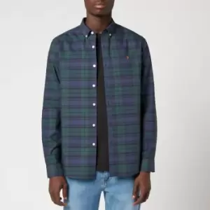 Image of Farah Mens Brewer Check Shirt - Woodland Pine - M