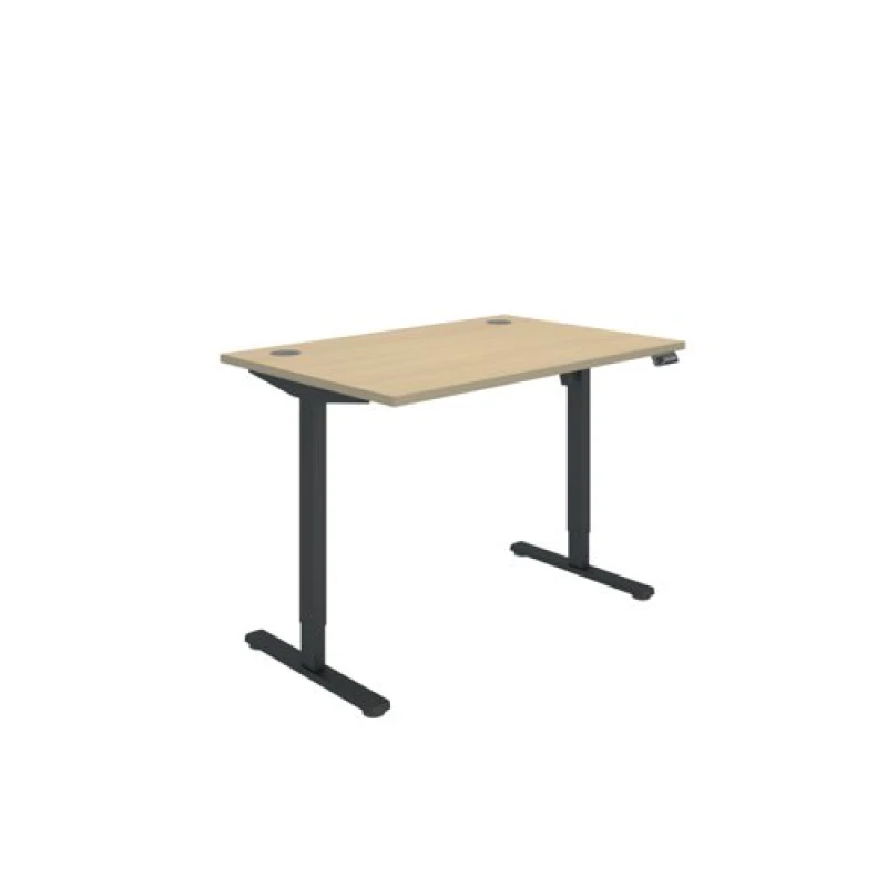 Image of Polaris Single Motor Sit/Stand Desk 1200x800 Oak/Black KF800083
