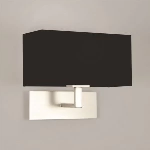 Image of 1 Light Indoor Wall Light Matt Nickel with Black Shade, E14