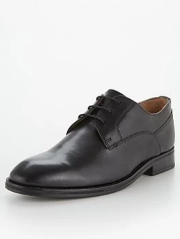 Image of Ted Baker Kampten Formal Leather Derby Shoes - Black, Size 11, Men