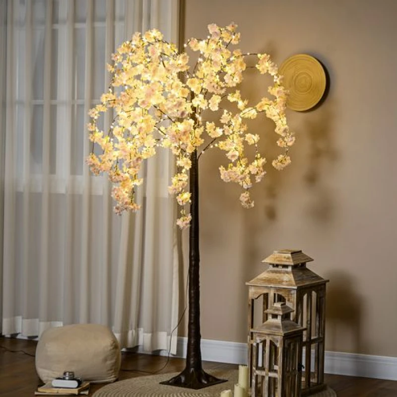 Image of Homcom 180Cm Cherry Blossom Tree Light With 350 LED Lights, Pink 830-912V70PK