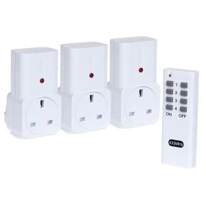 Image of Maplin ORB RF Remote Controlled Mains Plug Sockets Set 3 Pack - White