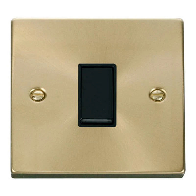 Image of SE Home Satin / Brushed Brass 10A 1 Gang 2 Way Light Switch Gold