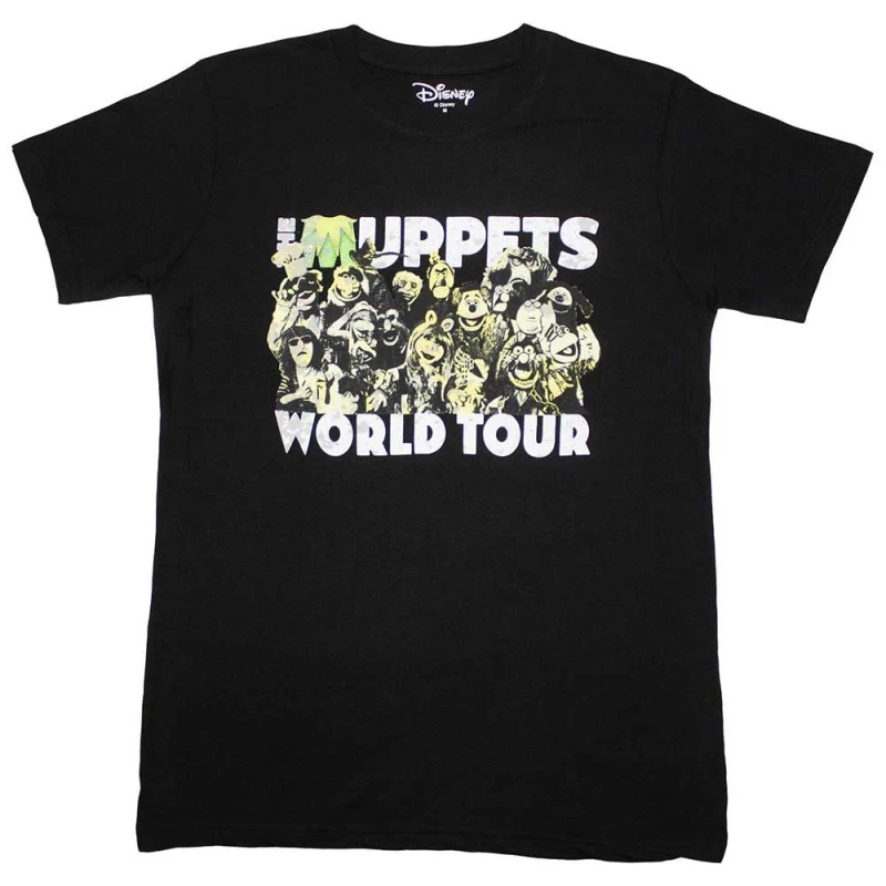 Image of Disney The Muppets World Tour T Shirt Black unisex