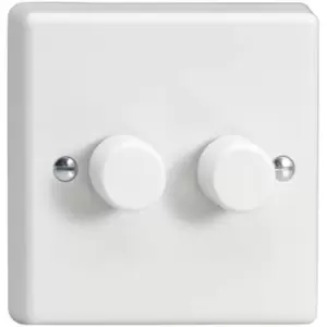 Image of Varilight Classic 2 Gang 2 Way Dimmer Knob (Double HQ4W) - White