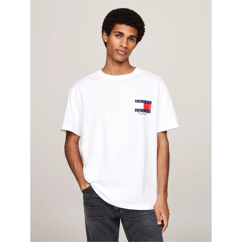 Image of Tommy Jeans Regular Signature Flag T-Shirt White L