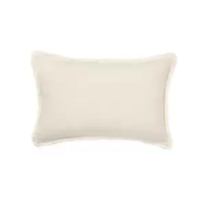 Image of Pure Linen Cotton Bed Cushion - White