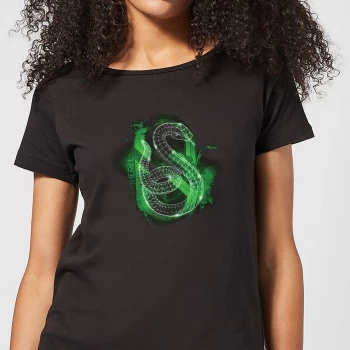 Image of Harry Potter Slytherin Geometric Womens T-Shirt - Black - XXL